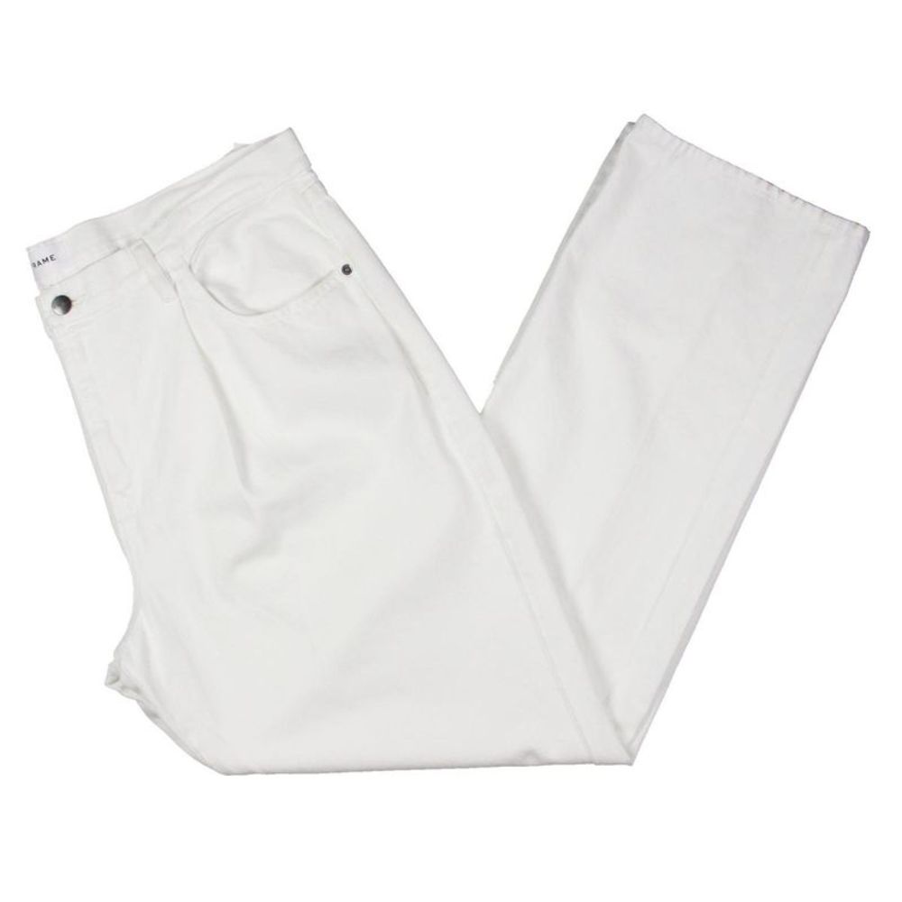 FRAME Womens White Straight 5 Pocket Denim Skinny Jeans NWOT
